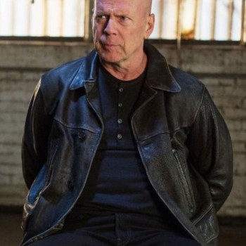 Extraction Film Bruce Willis Black Leather Jacket