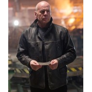 Extraction Film Bruce Willis Black Leather Jacket
