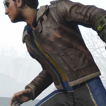 Fallout 4 Distressed Leather Bomber Jacket