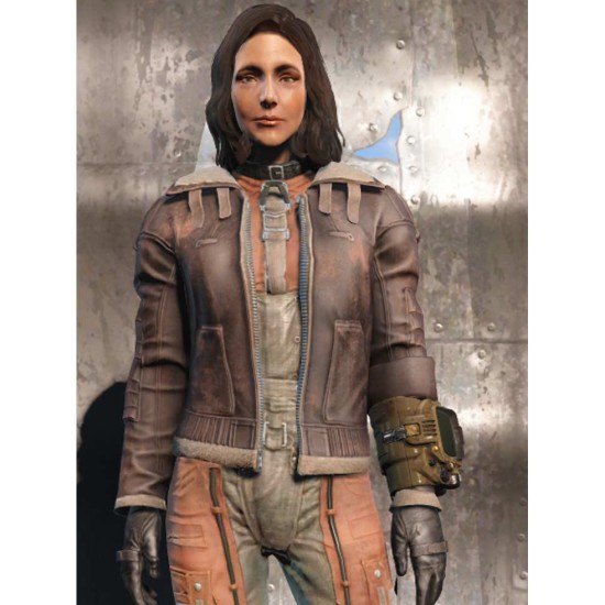 Fallout 4 Distressed Leather Bomber Jacket
