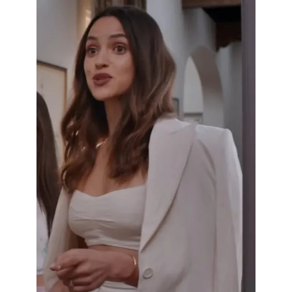 Father Of The Bride 2022 Adria Arjona White Blazer Father Of The Bride 2022 Adria Arjona White Blazer