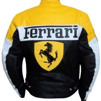 Ferrari Leather Motorcycle Yellow Jacket