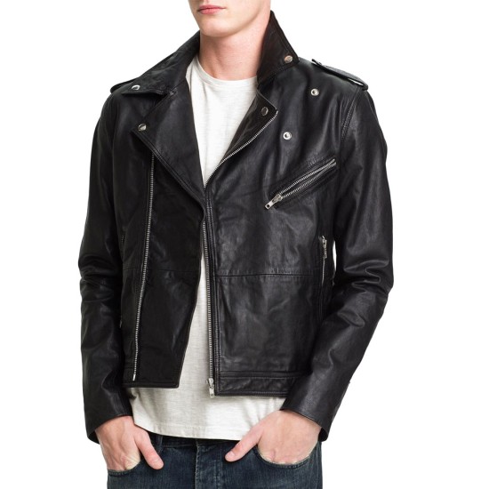 Christian Grey Fifty Shades of Grey Asymmetrical Leather Jacket