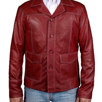 Fight Club Red Leather Jacket