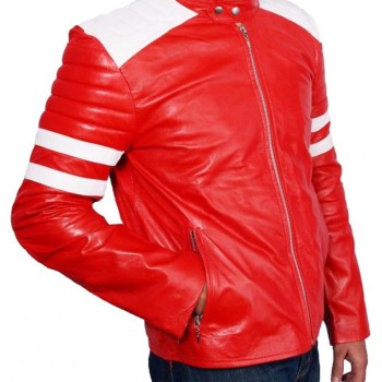Fight Club Movie Brad Pitt Motorcycle Leather Jacket