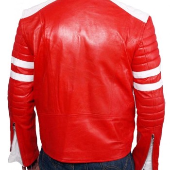 Fight Club Movie Brad Pitt Motorcycle Leather Jacket