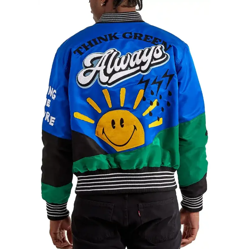 First Row Think Green Always Varsity Jacket First Row Think Green Always Varsity Jacket