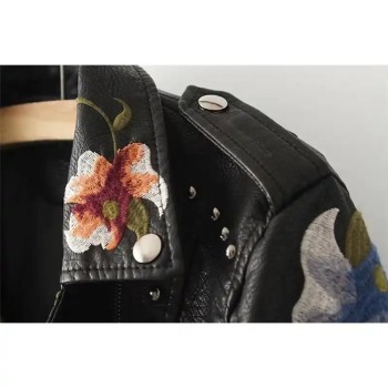 Floral Embroidery Slim Fit Jacket