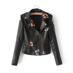 Floral Embroidery Slim Fit Jacket
