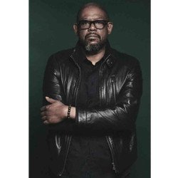 Forest Whitaker Snap Tab Collar Leather Jacket