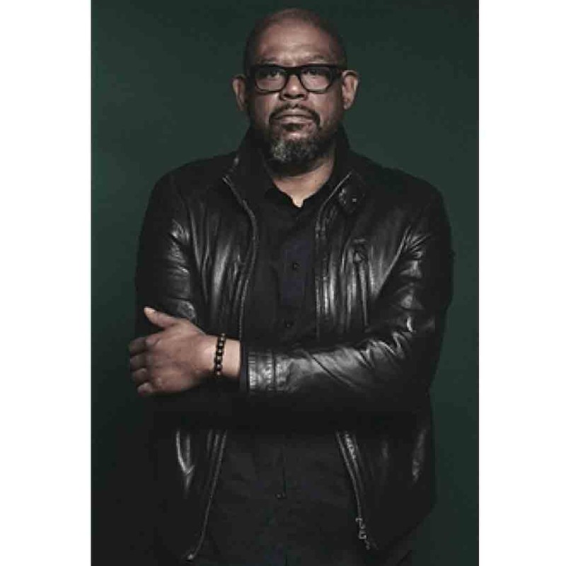 Forest Whitaker Snap Tab Collar Leather Jacket