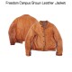 Freedom Campus Tan Brown Leather Jacket