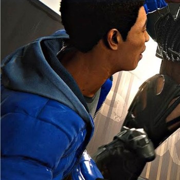 Miles Morales Spider-Man PS4 Blue Puffer Hoodie