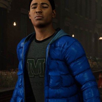 Miles Morales Spider-Man PS4 Blue Puffer Hoodie