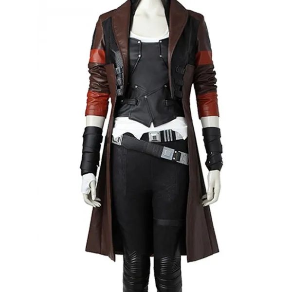 Gamora Guardians of the Galaxy 2 Brown Leather Coat Gamora Guardians of the Galaxy 2 Brown Leather Coat