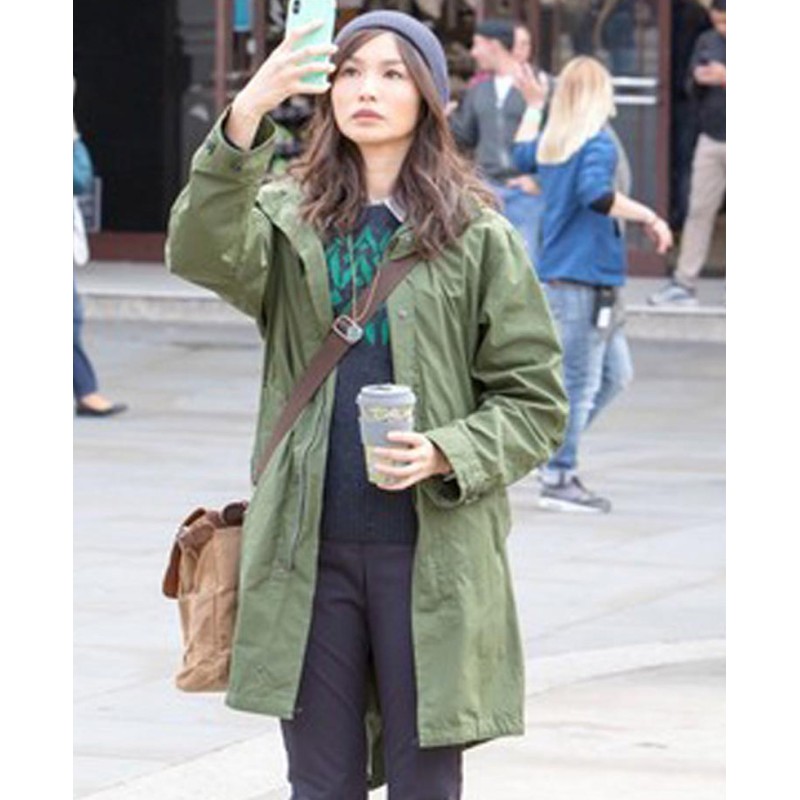 Gemma Chan Eternals Green Coat Gemma Chan Eternals Green Coat