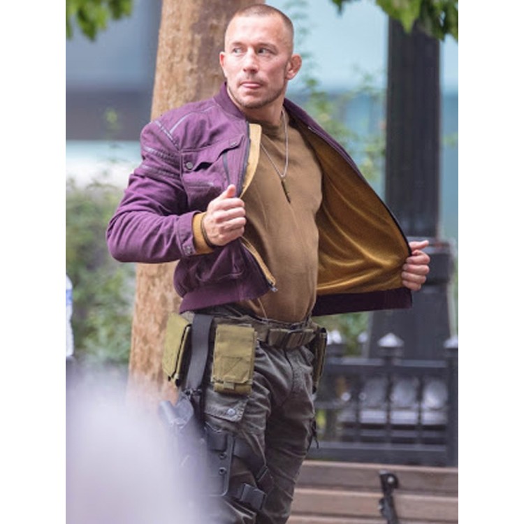 Georges St Pierre Falcon and Winter Soldier Purple Cotton Jacket Georges St Pierre Falcon and Winter Soldier Purple Cotton Jacket