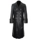 Men's German Officer SS Double Breasted Black Leather Coat