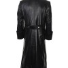 Men's German Officer SS Double Breasted Black Leather Coat Men's German Officer SS Double Breasted Black Leather Coat