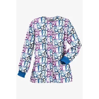 Ghost Faces Halloween Scrub Jacket