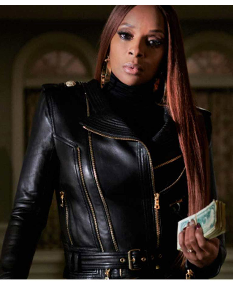 Louis Vuitton Brown leather jacket worn by Monet (Mary J. Blige) in Power  Book II: Ghost TV series