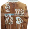 Gigi Hadid Bomber Brown Suede Leather Jacket