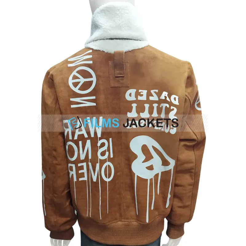 Gigi Hadid Bomber Brown Suede Leather Jacket Gigi Hadid Bomber Brown Suede Leather Jacket