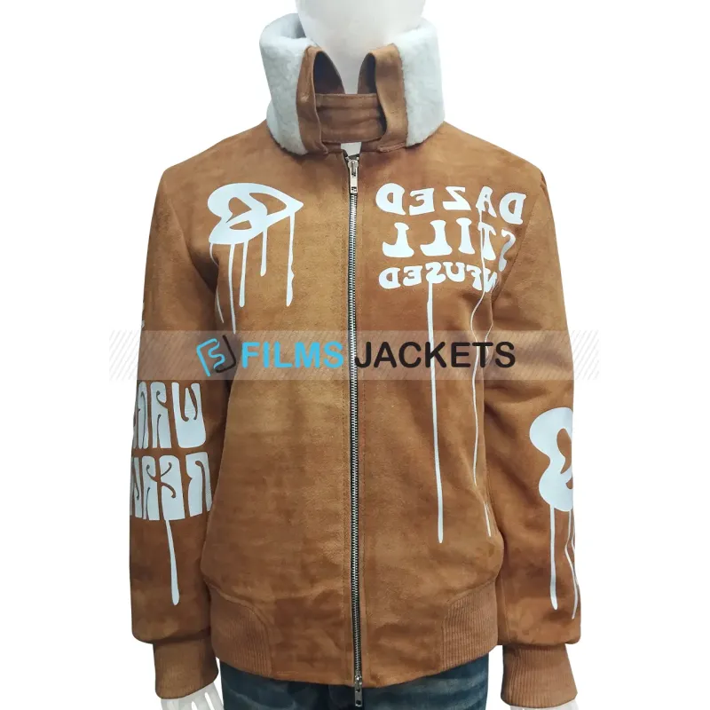 Gigi Hadid Bomber Brown Suede Leather Jacket Gigi Hadid Bomber Brown Suede Leather Jacket