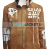Gigi Hadid Bomber Brown Suede Leather Jacket