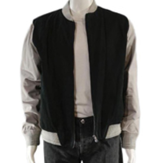 Ansel Elgort Baby Driver Jacket Varsity Black /& White Bomber Cotton Jacket Men