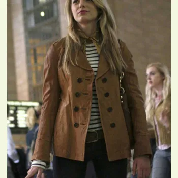 Gossip Girl Serena Van Woodsen Brown Jacket