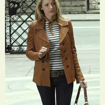 Gossip Girl Serena Van Woodsen Brown Jacket