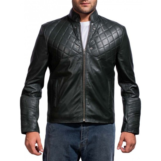 Stephen Amell Green Arrow Leather Jacket with Hoodie