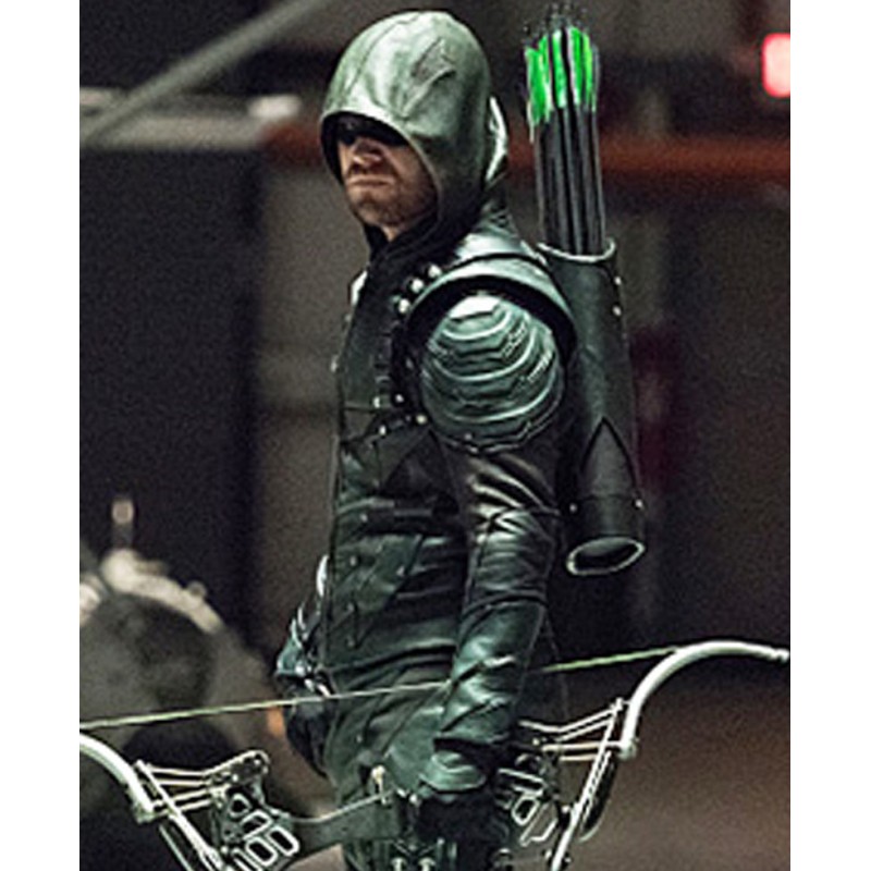 Stephen Amell Green Arrow Seasons 5 Leather Jacket Stephen Amell Green Arrow Seasons 5 Leather Jacket