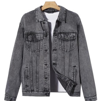 Guys Skull Print Denim Jacket