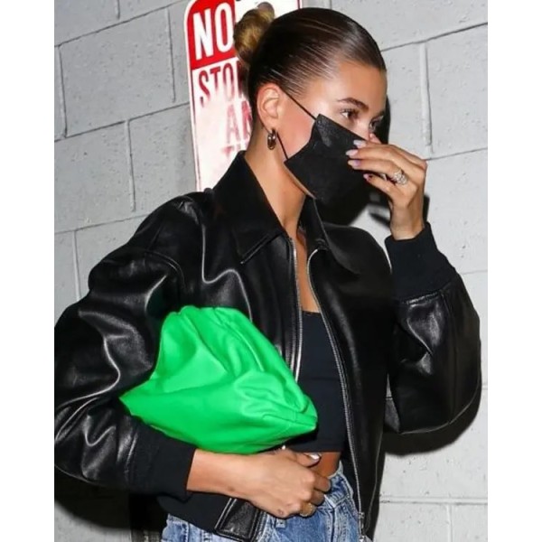 Hailey Bieber Leather Jacket Hailey Bieber Leather Jacket