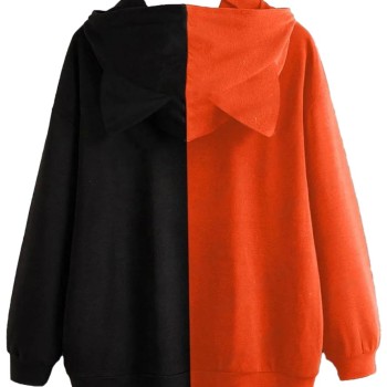 Halloween Cat Two Tone Hoodie