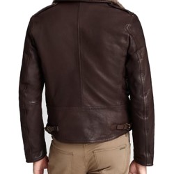 Harry Styles Brown Leather Jacket with Fur Collar