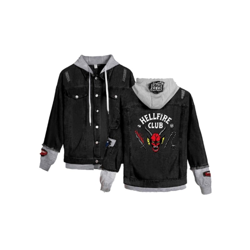 Hellfire Club Hooded Denim Jacket Hellfire Club Hooded Denim Jacket