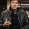 Henry Golding Snake Eyes Black Leather Jacket Henry Golding Snake Eyes Black Leather Jacket