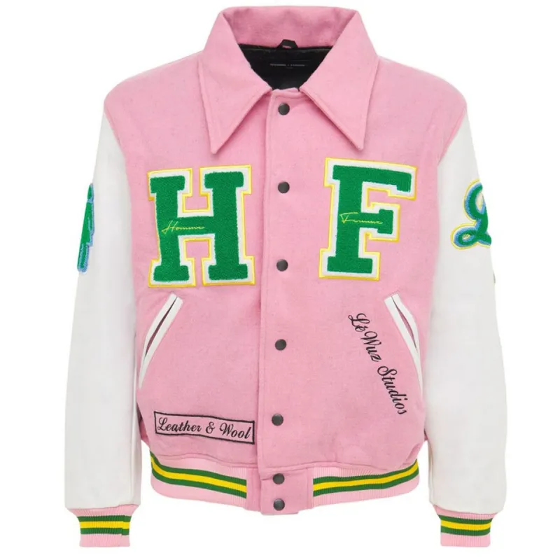 HF Homme Femme Letterman Pink Jacket HF Homme Femme Letterman Pink Jacket
