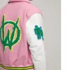 HF Homme Femme Letterman Pink Jacket