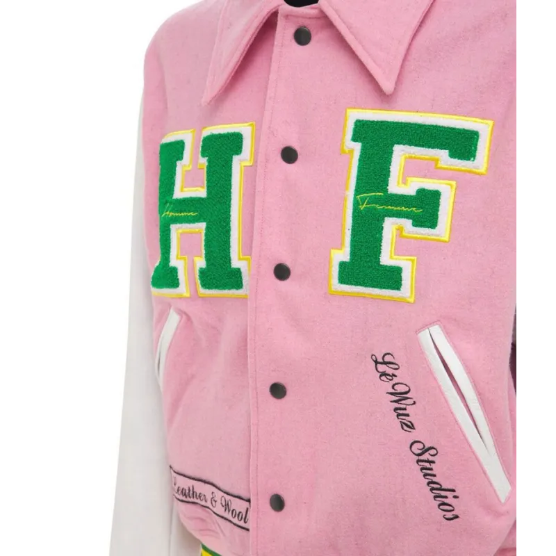 HF Homme Femme Letterman Pink Jacket HF Homme Femme Letterman Pink Jacket