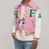 HF Homme Femme Letterman Pink Jacket