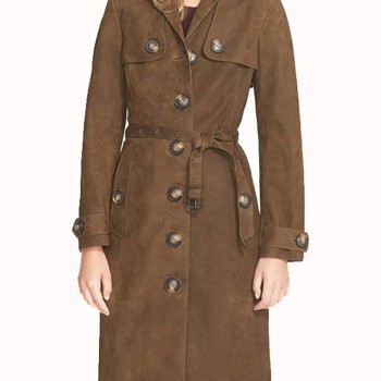 How To Get Away With Murder Karla Souza Suede Leather Coat