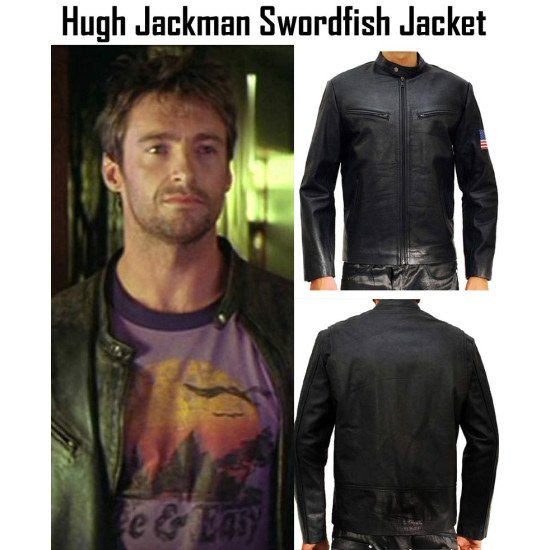 Swordfish Film Hugh Jackman Leather Jacket