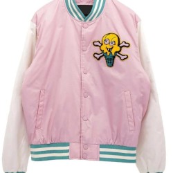 Icecream Pink Static Varsity Jacket