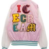 Icecream Pink Static Varsity Jacket Icecream Pink Static Varsity Jacket