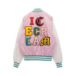 Icecream Pink Static Varsity Jacket