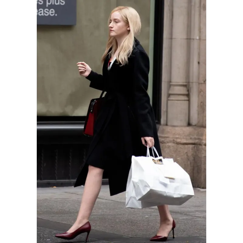 Inventing Anna Stylish Julia Garner Black Coat Inventing Anna Stylish Julia Garner Black Coat